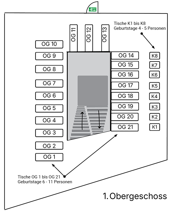 Tischplan Trampolino Andernach Obergeschoss Tischplan Trampolino Andernach Obergeschoss